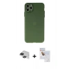 MARSİLYAN™- iPhone 11 Pro Max Kılıf Atlas Minimal Prime - Siyah Seramik Nano Ekran Koruyucu + Pers Alüminyum Kamera Lens - SH