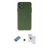 MARSİLYAN™- iPhone 11 Pro Max Kılıf Atlas Minimal Prime - Siyah Seramik Nano Ekran Koruyucu + Shine Kamera Lens Koruma Cam - GS