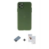 MARSİLYAN™- iPhone 11 Pro Max Kılıf Atlas Minimal Prime - Siyah Seramik Nano Ekran Koruyucu + Metal Kamera Lens Koruma Cam - SH