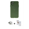 MARSİLYAN™- iPhone 11 Pro Max Kılıf Atlas Minimal Prime - Siyah Seramik Nano Ekran Koruyucu + Pers Alüminyum Kamera Lens - YL