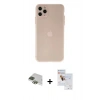 MARSİLYAN™- iPhone 11 Pro Max Kılıf Atlas Minimal Prime - Siyah Seramik Nano Ekran Koruyucu + Pers Alüminyum Kamera Lens - YL