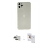MARSİLYAN™- iPhone 11 Pro Max Kılıf Atlas Minimal Prime - Siyah Seramik Nano Ekran Koruyucu + Pers Alüminyum Kamera Lens - YL