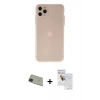 MARSİLYAN™- iPhone 11 Pro Max Kılıf Atlas Minimal Prime - Siyah Seramik Nano Ekran Koruyucu + Rainbow Kamera Lens Koruma Cam - YL