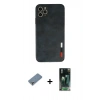 MARSİLYAN™- iPhone 11 Pro Max Kılıf Doruk Asil Koleksiyonu - Şeffaf 360 Full Body Arka Koruyucu + Metal Kamera Lens Koruma Cam - GS