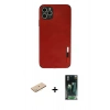 MARSİLYAN™- iPhone 11 Pro Max Kılıf Doruk Asil Koleksiyonu - Şeffaf 360 Full Body Arka Koruyucu + Renkli Kamera Lens Koruma Cam - SI