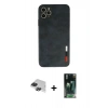 MARSİLYAN™- iPhone 11 Pro Max Kılıf Doruk Asil Koleksiyonu - Şeffaf 360 Full Body Arka Koruyucu + Pers Alüminyum Kamera Lens - SH