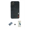 MARSİLYAN™- iPhone 11 Pro Max Kılıf Doruk Asil Koleksiyonu - Şeffaf Pasifik Cam Ekran Koruyucu + Metal Kamera Lens Koruma Cam - MI