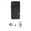 MARSİLYAN™- iPhone 11 Pro Max Kılıf Doruk Asil Koleksiyonu - Şeffaf Pasifik Cam Ekran Koruyucu + Pers Alüminyum Kamera Lens - YL