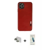 MARSİLYAN™- iPhone 11 Pro Max Kılıf Doruk Asil Koleksiyonu - Şeffaf Pasifik Cam Ekran Koruyucu + Pers Alüminyum Kamera Lens - YL