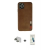 MARSİLYAN™- iPhone 11 Pro Max Kılıf Doruk Asil Koleksiyonu - Şeffaf Pasifik Cam Ekran Koruyucu + Pers Alüminyum Kamera Lens - YL