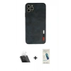 MARSİLYAN™- iPhone 11 Pro Max Kılıf Doruk Asil Koleksiyonu - Şeffaf Pasifik Cam Ekran Koruyucu + Kamera Lens Koruma Cam - SF