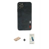 MARSİLYAN™- iPhone 11 Pro Max Kılıf Doruk Asil Koleksiyonu - Şeffaf Pasifik Cam Ekran Koruyucu + Turuncu Renkli Kamera Lens Koruma Cam