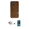 MARSİLYAN™- iPhone 11 Pro Max Kılıf Doruk Asil Koleksiyonu - Siyah 18D Cam Ekran Koruyucu + Pers Alüminyum Kamera Lens - KI