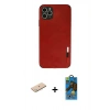 MARSİLYAN™- iPhone 11 Pro Max Kılıf Doruk Asil Koleksiyonu - Siyah 18D Cam Ekran Koruyucu + Renkli Kamera Lens Koruma Cam - MI