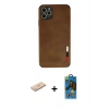 MARSİLYAN™- iPhone 11 Pro Max Kılıf Doruk Asil Koleksiyonu - Siyah 18D Cam Ekran Koruyucu + Renkli Kamera Lens Koruma Cam - MI