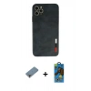 MARSİLYAN™- iPhone 11 Pro Max Kılıf Doruk Asil Koleksiyonu - Siyah 18D Cam Ekran Koruyucu + Metal Kamera Lens Koruma Cam - MR