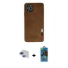 MARSİLYAN™- iPhone 11 Pro Max Kılıf Doruk Asil Koleksiyonu - Siyah 18D Cam Ekran Koruyucu + Pers Alüminyum Kamera Lens - LT