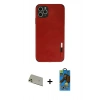 MARSİLYAN™- iPhone 11 Pro Max Kılıf Doruk Asil Koleksiyonu - Siyah 18D Cam Ekran Koruyucu + Rainbow Kamera Lens Koruma Cam - GD