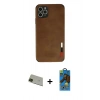 MARSİLYAN™- iPhone 11 Pro Max Kılıf Doruk Asil Koleksiyonu - Siyah 18D Cam Ekran Koruyucu + Rainbow Kamera Lens Koruma Cam - YL