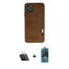MARSİLYAN™- iPhone 11 Pro Max Kılıf Doruk Asil Koleksiyonu - Siyah 18D Cam Ekran Koruyucu + Kamera Lens Koruma Cam - SF