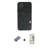 MARSİLYAN™- iPhone 11 Pro Max Kılıf Doruk Asil Koleksiyonu - Siyah 20D Premium Cam Ekran Koruyucu + Mavi Shine Kamera Lens Koruma Cam