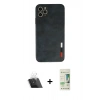 MARSİLYAN™- iPhone 11 Pro Max Kılıf Doruk Asil Koleksiyonu - Siyah 20D Premium Cam Ekran Koruyucu + Kamera Lens Koruma Cam - SF