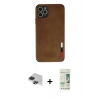 MARSİLYAN™- iPhone 11 Pro Max Kılıf Doruk Asil Koleksiyonu - Siyah 20D Premium Cam Ekran Koruyucu + Pers Alüminyum Kamera Lens - SH