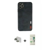 MARSİLYAN™- iPhone 11 Pro Max Kılıf Doruk Asil Koleksiyonu - Siyah 20D Premium Cam Ekran Koruyucu + Pers Alüminyum Kamera Lens - YL
