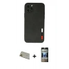 MARSİLYAN™- iPhone 11 Pro Max Kılıf Doruk Asil Koleksiyonu - Siyah 34D Hayalet Izgaralı Cam + Rainbow Kamera Lens Koruma Cam - GD