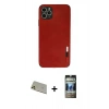 MARSİLYAN™- iPhone 11 Pro Max Kılıf Doruk Asil Koleksiyonu - Siyah 34D Hayalet Izgaralı Cam + Rainbow Kamera Lens Koruma Cam - GD