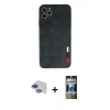 MARSİLYAN™- iPhone 11 Pro Max Kılıf Doruk Asil Koleksiyonu - Siyah 34D Hayalet Izgaralı Cam + Pers Alüminyum Kamera Lens - LT