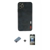 MARSİLYAN™- iPhone 11 Pro Max Kılıf Doruk Asil Koleksiyonu - Siyah 34D Hayalet Izgaralı Cam + Shine Kamera Lens Koruma Cam - PE