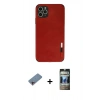 MARSİLYAN™- iPhone 11 Pro Max Kılıf Doruk Asil Koleksiyonu - Siyah 34D Hayalet Izgaralı Cam + Shine Kamera Lens Koruma Cam - PE