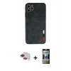 MARSİLYAN™- iPhone 11 Pro Max Kılıf Doruk Asil Koleksiyonu - Siyah 34D Hayalet Izgaralı Cam + Pers Alüminyum Kamera Lens - KI