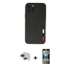 MARSİLYAN™- iPhone 11 Pro Max Kılıf Doruk Asil Koleksiyonu - Siyah 34D Hayalet Izgaralı Cam + Pers Alüminyum Kamera Lens - SH