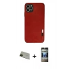 MARSİLYAN™- iPhone 11 Pro Max Kılıf Doruk Asil Koleksiyonu - Siyah 34D Hayalet Izgaralı Cam + Rainbow Kamera Lens Koruma Cam - YL