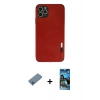 MARSİLYAN™- iPhone 11 Pro Max Kılıf Doruk Asil Koleksiyonu - Siyah 34D Izgaralı Cam + Shine Kamera Lens Koruma Cam - MI
