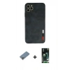 MARSİLYAN™- iPhone 11 Pro Max Kılıf Doruk Asil Koleksiyonu - Siyah 360 Mat Full Body Arka Koruyucu + Metal Kamera Lens Koruma Cam - GD