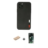 MARSİLYAN™- iPhone 11 Pro Max Kılıf Doruk Asil Koleksiyonu - Siyah 360 Mat Full Body Arka Koruyucu + Renkli Kamera Lens Koruma Cam - PE