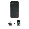 MARSİLYAN™- iPhone 11 Pro Max Kılıf Doruk Asil Koleksiyonu - Siyah 360 Mat Full Body Arka Koruyucu + Şeffaf Kamera Lens Koruma Cam