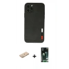 MARSİLYAN™- iPhone 11 Pro Max Kılıf Doruk Asil Koleksiyonu - Siyah 360 Mat Full Body Arka Koruyucu + Renkli Kamera Lens Koruma Cam - YL