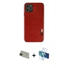 MARSİLYAN™- iPhone 11 Pro Max Kılıf Doruk Asil Koleksiyonu - Siyah 3D Antistatik Cam Ekran Koruyucu + Rainbow Kamera Lens Koruma Cam - YL