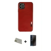 MARSİLYAN™- iPhone 11 Pro Max Kılıf Doruk Asil Koleksiyonu - Siyah 3D Antistatik Hayalet Cam Ekran Koruyucu + Rainbow Kamera Lens Koruma Cam - GD