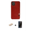 MARSİLYAN™- iPhone 11 Pro Max Kılıf Doruk Asil Koleksiyonu - Siyah 3D Antistatik Hayalet Cam Ekran Koruyucu + Renkli Kamera Lens Koruma Cam - MI