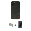MARSİLYAN™- iPhone 11 Pro Max Kılıf Doruk Asil Koleksiyonu - Siyah 3D Antistatik Hayalet Cam Ekran Koruyucu + Rainbow Kamera Lens Koruma Cam - GD