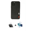 MARSİLYAN™- iPhone 11 Pro Max Kılıf Doruk Asil Koleksiyonu - Siyah 3D Antistatik Seramik Nano Ekran Koruyucu + Kamera Lens Koruma Cam - SF