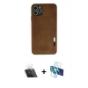 MARSİLYAN™- iPhone 11 Pro Max Kılıf Doruk Asil Koleksiyonu - Siyah 3D Antistatik Seramik Nano Ekran Koruyucu + Kamera Lens Koruma Cam - SF