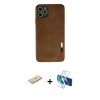 MARSİLYAN™- iPhone 11 Pro Max Kılıf Doruk Asil Koleksiyonu - Siyah 3D Antistatik Seramik Nano Ekran Koruyucu + Renkli Kamera Lens Koruma Cam - MI