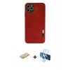 MARSİLYAN™- iPhone 11 Pro Max Kılıf Doruk Asil Koleksiyonu - Siyah 3D Antistatik Seramik Nano Ekran Koruyucu + Renkli Kamera Lens Koruma Cam - TU