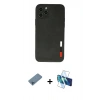MARSİLYAN™- iPhone 11 Pro Max Kılıf Doruk Asil Koleksiyonu - Siyah 3D Antistatik Seramik Nano Ekran Koruyucu + Mavi Shine Kamera Lens Koruma Cam